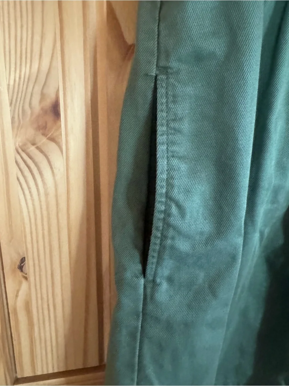 J. Crew Washed Olive Green Denim Short Sleeve Button-Front Mini Dress